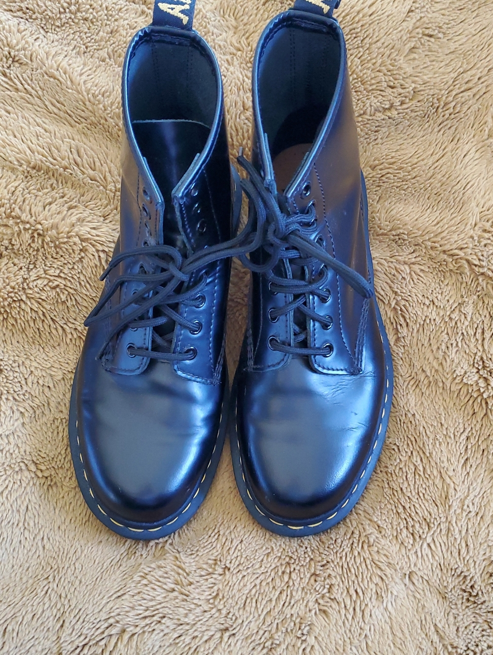 Dr. Martens Navy Blue Smooth Leather Lace-Up Boots